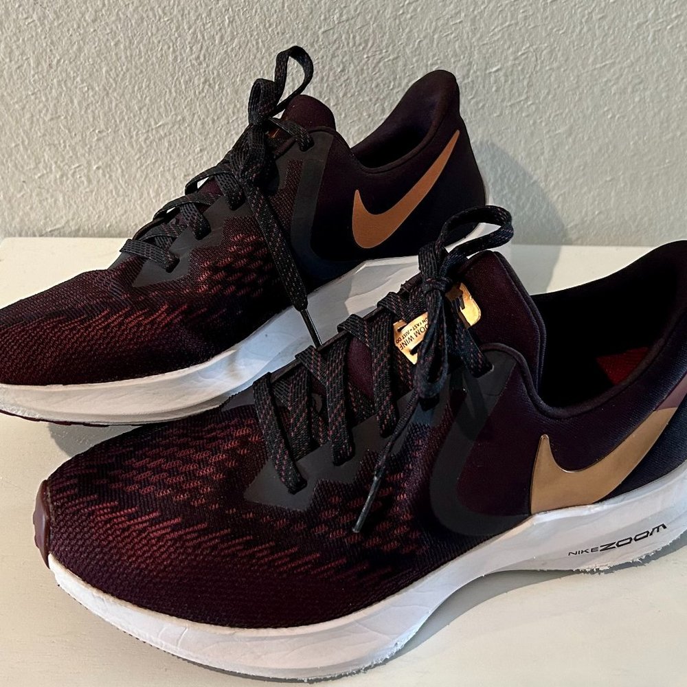 Nike Women’s Zoom Winflo Burgundy with Copper Accent Running Shoes Size 7.5